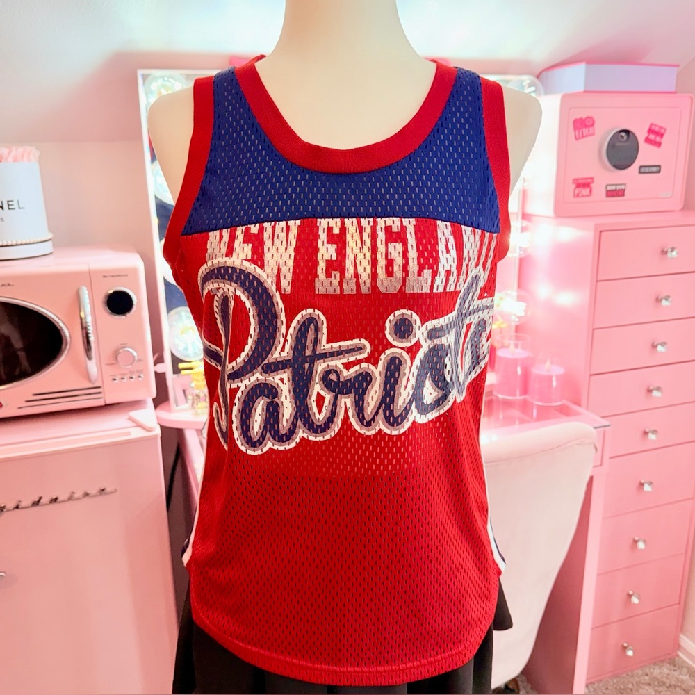 NFL New England Patriots Women’s Mesh Tank Jersey Football Super Bowl Fashion - Picture 1 of 7